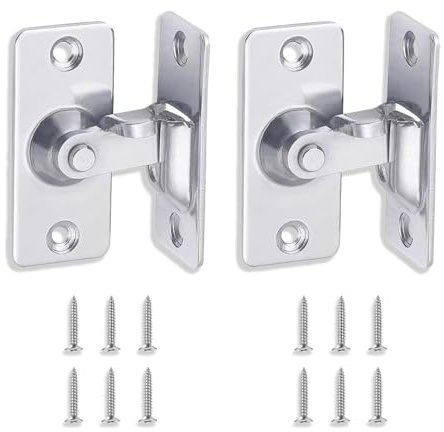 UBRAVE Door Lock Bolts, Door Latch Buckle with Screws, SUS304 Stainless Steel Brushed Finished, Internal Door Lock for Barn, Garden, Bathroom, Garage, SlidingDoor, Silver, 2 Pack