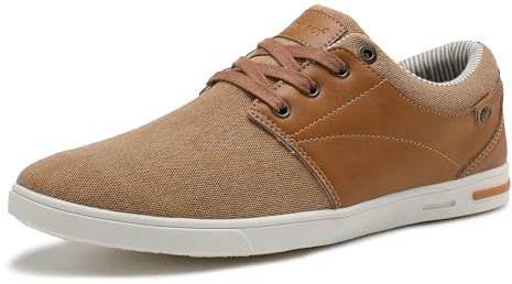 ANALEAF Herrskor fritidsskor bekväma och mjuka sneakers affärsskor, GUL, 45 EU