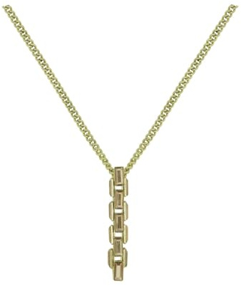 Konplott: Kette/Anhänger Industrial Snake, moderner Gliederanhänger mit Baguette-Kristallsteinen inklusive Kette, für Damen/Frauen (beige)