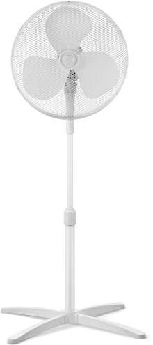 Midea MPF25MW Ventilateur sur pied 40W, Hauteur Réglable Jusqu'à 125 cm，3 Vitesses, Oscillation 90°, Puissant et Silencieux, Idéal pour la Maison et le Bureau, Blanc