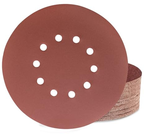 Huopueit 40 Pièces Disque Abrasif 225 mm 10 Trous Grain 240 Papier Disque Poncage pour Cloisons Sèches Ponceuse Girafe
