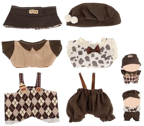 2 Sets Gestrickte Puppenkleidung, Outfits im Western Cowboy Stil Exquisite Süße Kleidungsaccessoires für 17cm Puppe