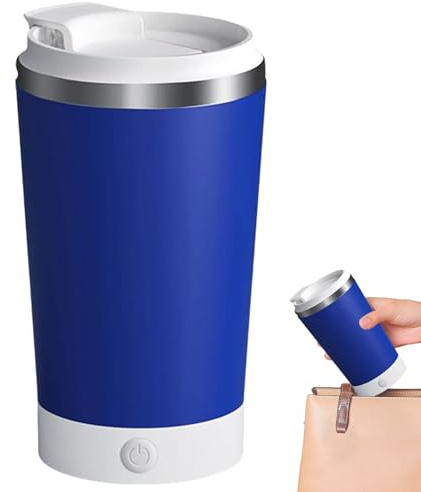 Vaso mezclador eléctrico con agitador magnético, vaso mezclador de café con tapa, vaso de 400 ml, taza de agua portátil para viajes, hogar, escuela