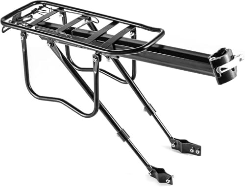 Fahrrad Gepäckträger Hinten für 26-29 MTB & Citybike - 20kg Traglast, Schnellspanner für Sattelstütze Ø25,4-31,8mm | Stahl, Reflektorhalterung