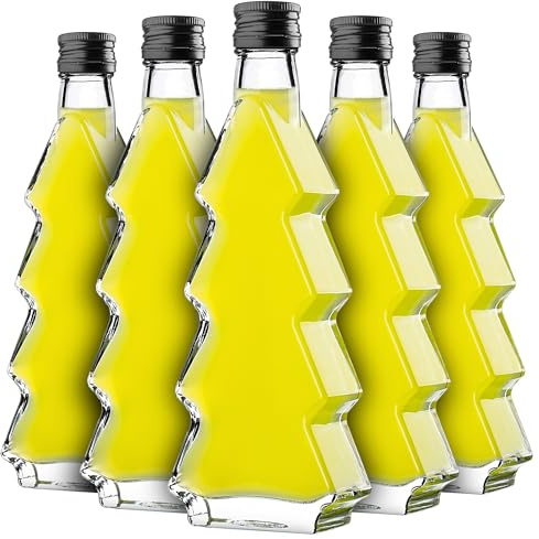 KADAX Set di 10 bottiglie in vetro 200ml con tappo a vite – bottiglie vuote da riempire per liquore, grappa, olio e aceto, conservazione alimentare