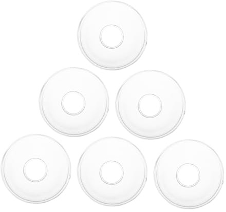 ROMISBABA 6 Stück Geriffelte Glas Kerzentropfschalen Rund Klarer Wachstropfschutz für Stabkerzen Hitzebeständig Wiederverwendbar für Feierlichkeiten und Wohnraumdekoration