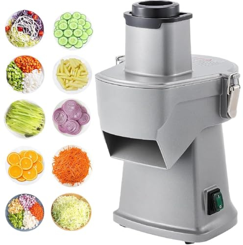Picadora eléctrica de verduras – Procesador de alimentos 4 en 1 para rebanar, cortar en dados y triturar – ideal para uso doméstico en la cocina