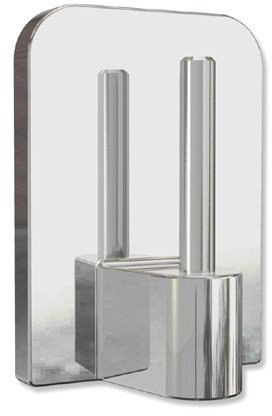 INTERDECO Klebehaken mit Metallstift in Chrom farbig für Vitragestangen (4 Stück)