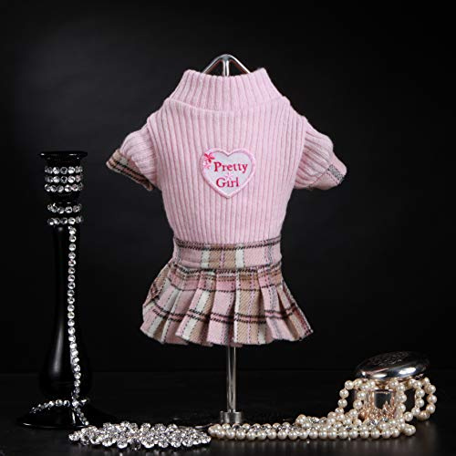 Trilly Tutti Brilli Columbia Kleid aus Wolle mit schottischem Rock und thermischer Applikation, Rosa, XXS - 1 Produkt