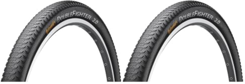 FLOVEME Set: 2 x Continental Double Fighter III Reflex 29x2.00/50-622 + Conti SCHLÄUCHE Autoventil