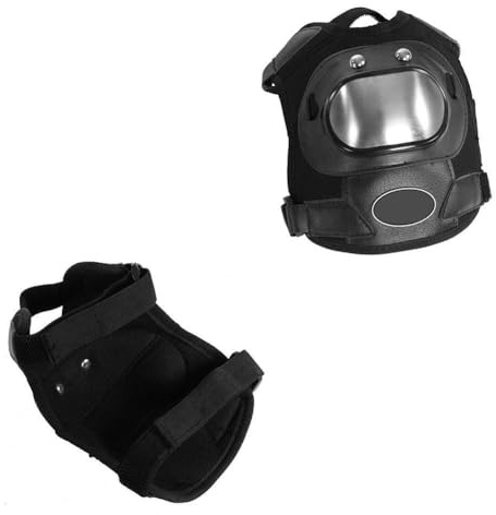 Yctze Knieschleifer Motorrad Metall - 2 Stück Motorrad Aus Schwarzem Edelstahl Motocross Atv Erwachsene Knieschützer Shin Guard Schutzpanzer-Set (8,7 '' X 6,3 '')