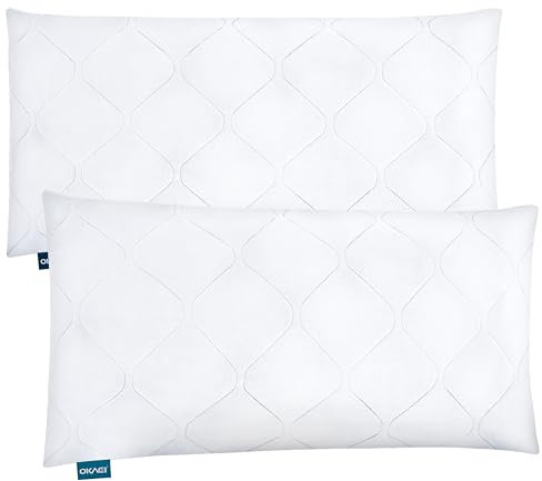 Okaei Kopfkissen 40x80 cm 2er Set | Allergiker Kissen waschbar | Superweiches Innenkissen mit Mikrofaser Bezug | Bettkissen für Seitenschläfer & Sofa | Oeko-TEX Zertifiziert