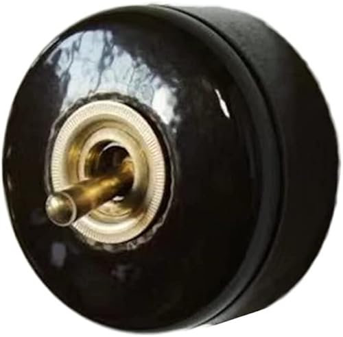 Interruptores de palanca Interruptor de enchufe Estilo japonés Blanco y negro Interruptor retro antiguo Base de cerámica Pasillo Esfera de mano Interruptor basculante para entradas de casas Pasillos L