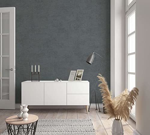 marburg Vliestapete anthrazit Uni Modern für Wohnzimmer Schlafzimmer PREMIUM QUALITÄT Made in Germany 10,05 x 0,53m