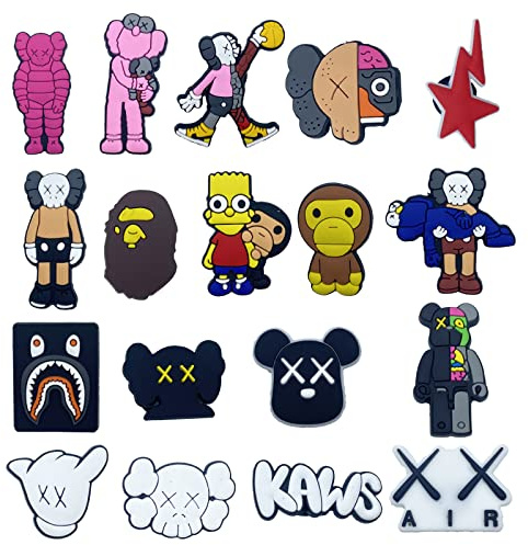 MANBOC Cartoon-Schuh-Dekoration, 36 Stück PVC Shoe Charms Schuh Logo Schuhspitzen Süße Schuhblume, Zierschnallen für Schuhe, Kleine Rucksäcke, Handyketten-Wiederverwendbar