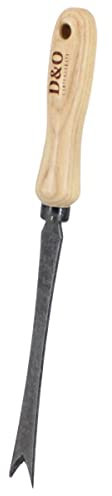 D&O Unkrautstecher aus geschmiedetem Borstahl mit Holzgriff (Esche) - Gesamtlänge 32,5 cm - Arbeitsbreite 2,5 cm Unkrautvernichter, Unkrautjäter, Löwenzahnstecher, Unkrautausstecher
