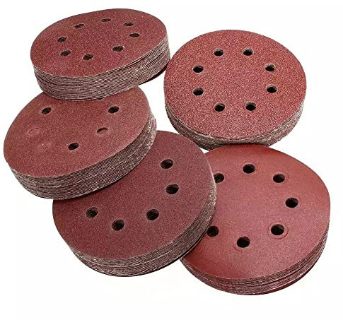 50 Stück 125 mm Trennschleifscheibe Circul 5 Quot; 8-Loch-Exzenterschleifer Schleifpapier Polierpad Schleifscheibenwerkzeuge, 125 mm