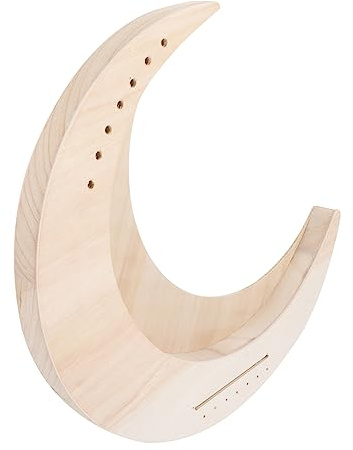 Leierharfe Mondförmig, 7-saitiges Holzinstrument für Anfänger | Beige, Holz und Metall, Tragbar mit Abgerundeten Kanten, Kreative Ausführung für Musikliebhaber