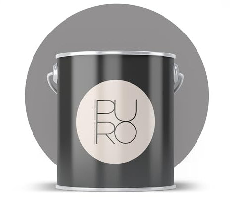 Livingwalls PURO Premium Wandfarbe c1004 - Malerfarbe mit sehr hoher Deckkraft - matte hochwertige Innenfarbe in Grau - 1l