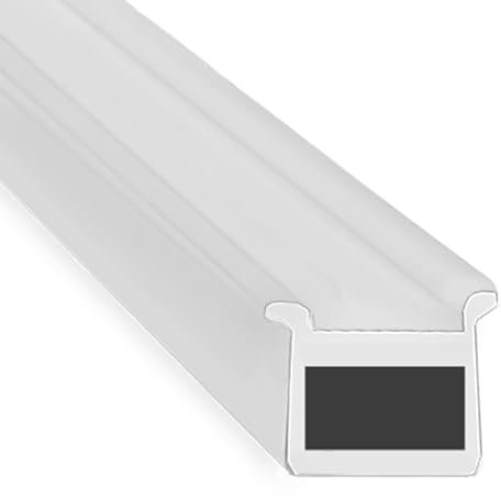 Magnetic Shower Seals for Channels | Sold in Pairs | Soft Flexible Folding White Rubber T with Magnet | Fits Into 8mm Channel | 2 Metres Long | MAG031 (200cm)