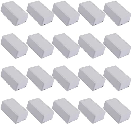20 Pièces Boîte de Projet électronique en Plastique Boîtier en Plastique de Boîte de Projet électrique pour Projets électroniques Alimentations Projets étudiants Amplificateurs (Pâle)