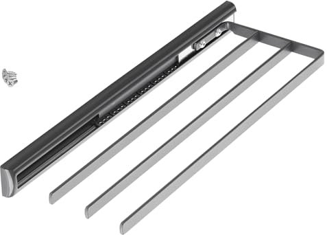 SOTECH Toallero extraíble 3 brazos (410 x 147 x 35,3 mm, antracita) Longitud extensible aprox. 710 mm Toallero extraíble de pared Kesseböhmer