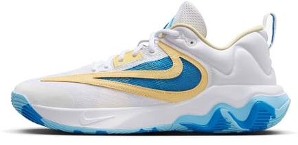 Nike Giannis Immortality 3, Scarpe da Basket Uomo, White Lt Photo Blue Lt Laser Arancione, 42.5 EU