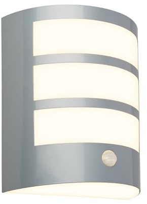BRILONER - LED-vägglampa utan strömförsörjning med rörelsedetektor, skymningssensor, 20 sekunder, timer, batterivägglampa, utomhusvägglampa, 18 x 15 x 7