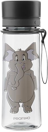 PROFINO Infuze Trinkflasche Kinder Auslaufsicher mit Sieb, 350ml, Weite Öffnung für leichte Befüllung, BPA Frei, Spülmaschinenfest