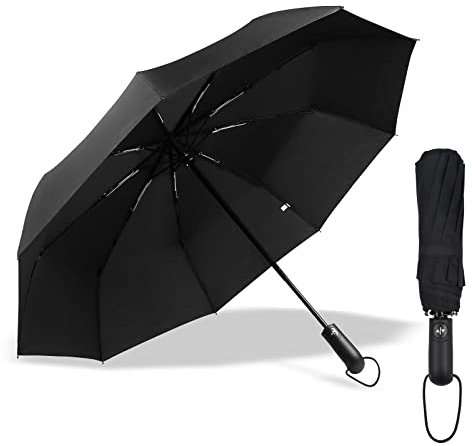 Gifmore Regenschirm Sturmfest, Leicht Automatik Auf und Zu Faltbarer Umbrella, Tragbar Reise Regenschirm für Damen und Herren