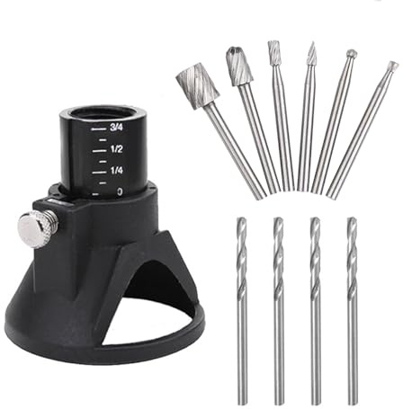 ANCLLO 11 Set Kit di Attacco Guida multiutensile Rotante Kit di Attacco Guida multiutensile Rotante Punta da Trapano per Fresa