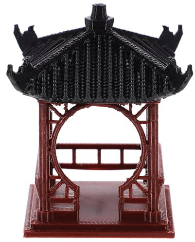 Cabilock Gazebo Statua Del Padiglione In Miniatura Decorazione Del Giardino Asiatico Pagoda In Miniatura Edificio Decorazioni Giapponesi Acquario Statua Del Padiglione Da Tavolo Mini Giardino Rosso