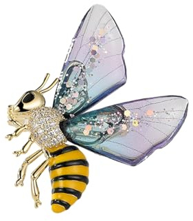 Broche abeille, broche abeille en strass, broche pierre précieuse, épingle de collier pour femmes