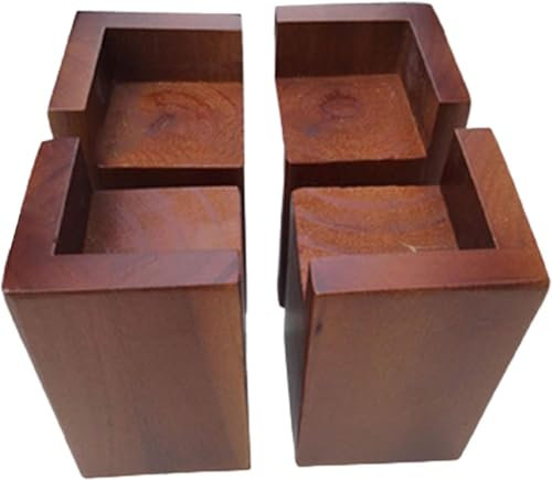 4 Stück Möbel Risers aus Holz,Möbelerhöher,Tischerhöher,Elefantenfuß Bed Riser,Dient zum Anheben von Betten,Sofas,Tischen,Schminktischen,Kinderbetten (10 * 10 * 20cm)