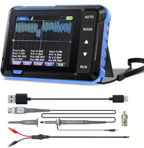 Mini Oszilloskop Digital Handoszilloskop, AIOMEST Handheld Oscilloscope 1MHz Bandbreite 5MS/s Abtastrate, Tragbares Signal Generator mit 14 Wellenformen, German | Für Elektronik, Kfz-Diagnose