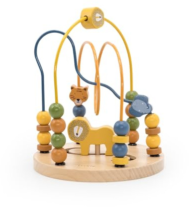 Trixie Wooden Animal Beads Maze | Educational Toy for Babies & Toddlers | Safe & Durable | Fine Motor Skills Development | FSC-Certified Wood, Yellow