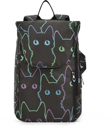 Tennisschläger-Balltasche, leicht, Reise-Sporttasche, Turnbeutel für Damen und Herren, schwarz, niedliche Katzen