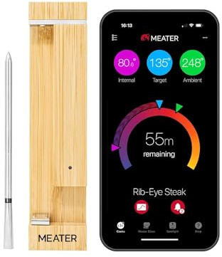 MEATER Pro: Smart Bluetooth Wireless Meat Thermometer Digital | 1000°F Heat Resistance | Long Range | Certified Accuracy | BBQ, Oven, Grill, Smoker, Air Fryer, Deep Fryer | 50+ Recipes in App