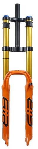 LYYCX 26 27,5 29 Zoll DH Gabel, Federweg 160mm, Mountainbike Federgabel, Doppelschulter Mit Dämpfungseinstellung, Downhill AM XC MTB Luftgabel - Orange(Gold,26 inch)