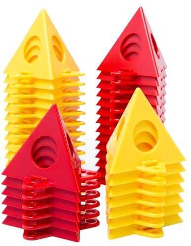 Sixfolo 40 Pezzi Supporto a Piramide Pittura Piramidi Verniciatura in Plastica Supporto per Tela da Cono Paint Stand Triangle per Pittori,Tela e Porta Armadietti (Giallo e Rosso)