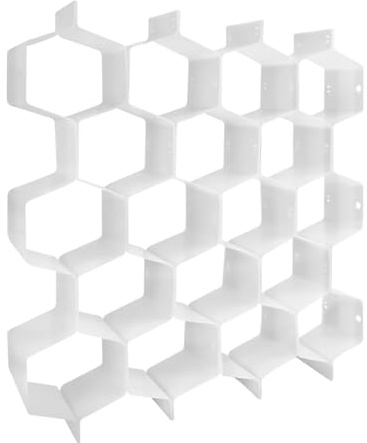 FuninCrea 8 separatori a nido d'ape, divisori regolabili per cassetti, fai da te, organizer in plastica per calze, cravatte, biancheria intima, cosmetici (bianco)