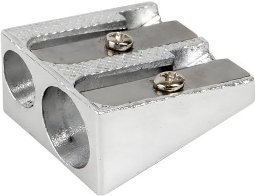 4 Stück Metall-Bleistiftspitzer mit Doppelloch, für Standard und Jumbo-Bleistifte, Schule und Büro