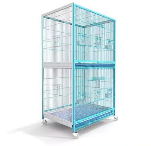 Vogelvoliere XXL Innen, Käfig Vogel, mit Universalrädern, for Graupapageien, Kanarienvögel, Sonnenpapageien, Turteltauben(Blue,Small)
