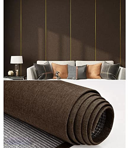 Papier peint autocollant en lin, isolation thermique, panneaux insonorisants pour murs intérieurs, décoration douce de chambre à coucher
