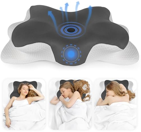 Tibimon Memory Foam Kissen, 64 x 37 x 13cm Ergonomisches Kopfkissen, Nackenstützkissen, Orthopädisches Nackenkissen Dream Sleepz Kissen/Seitenschläferkissen/Schnarchkissen Anti Schnarch [Grau]