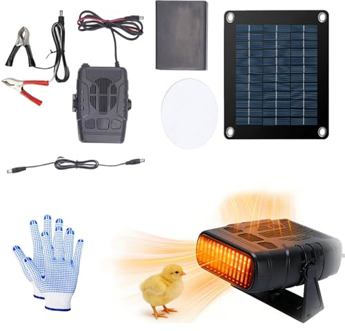 20/30W Solar Heater for Greenhouse, Energy Saving Chicken Coop Heater Solar Powered for Plants, Vegetables, Shed, Eco-Friendly Ideal to Dry Heat Pet House (1PCS 20W)