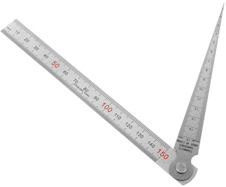VOSAREA Set Spessimetri Acciaio Inox Righello Dritto, Calibro di Larghezza e Misuratore di Spessore, Strumento di Misura Portatile per Lavorazioni Meccaniche, Manutenzione Auto e Fai da
