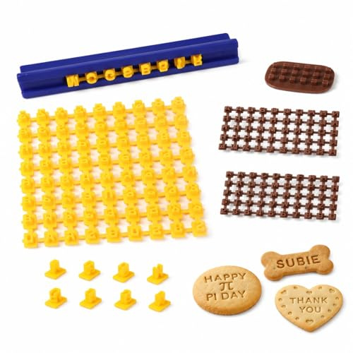 TISCH Sellos de Letras y Números, 2 Sets Pequeños. Crea Diseños Personalizados y Nombres en Arcilla, Fondant, Galletas y Cerámica DIY Reutilizables.