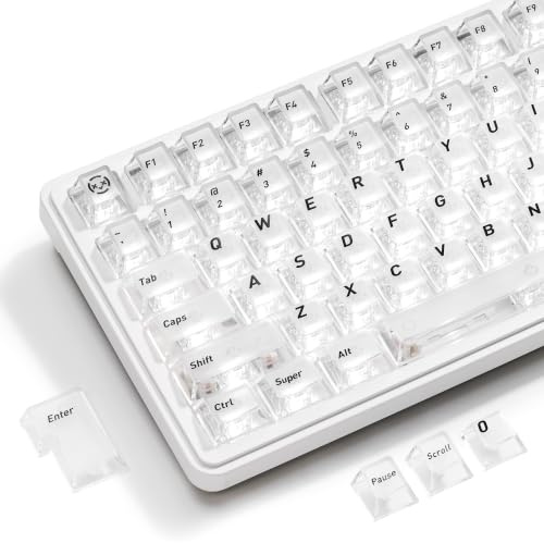 Hkfos Clear Keycaps,XVX Shine Through Keycaps Transparent Style | 119-Key Cherry Profile Keyboard Key Cap Set for Mx Switches Mechanical Keyboard