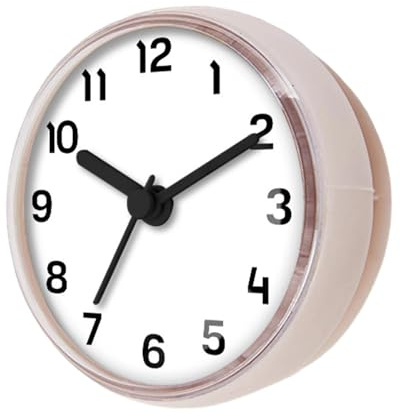 Reloj de ducha impermeable – Soporte de pared con | Reloj a pilas | ABS/PVC, 7 cm de diámetro, diseño, para baño, cocina, sauna, bañera, piscina, apartamento o dormitorio